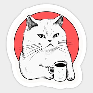 White Coffee Cats Original Aesthetic Tribute 〶 Sticker